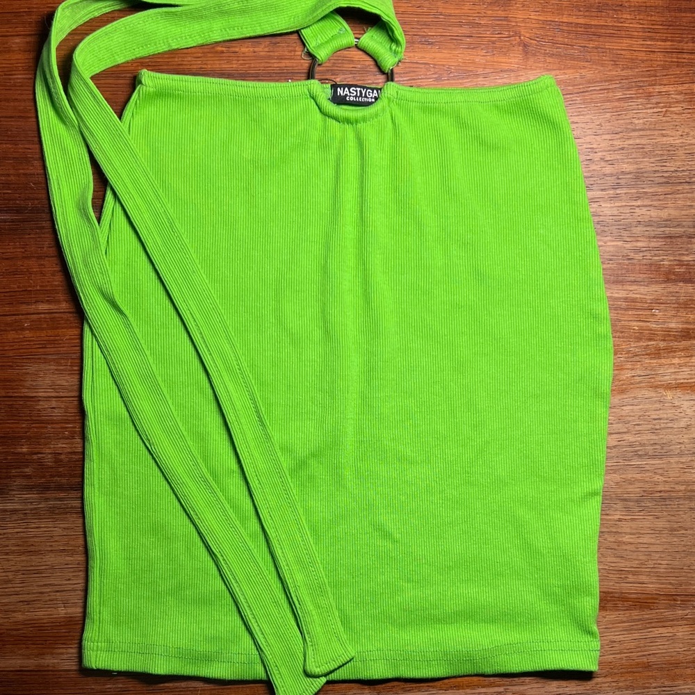 Nasty Gal Green Apple Ring Tie Mini